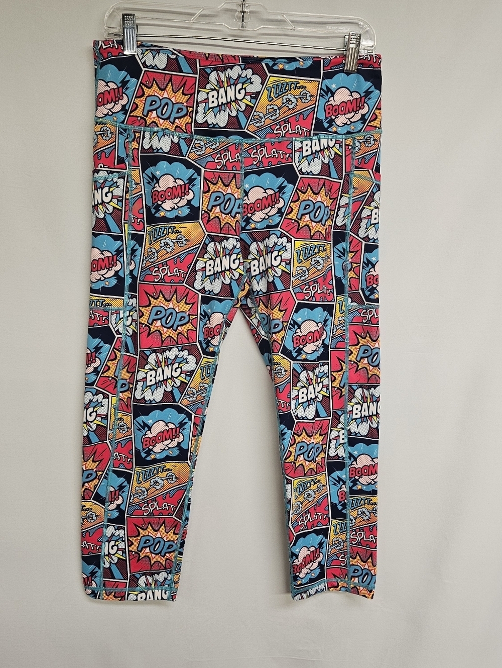 Constantly Varied Gear CVG Comic Strip Print Leggings Size Large with Pockets